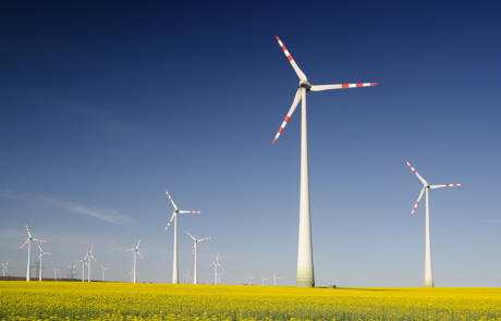 Columna de acciones de energía eólica de las instalaciones