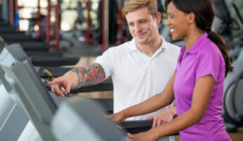 Personal Training Man Woman Treadmill