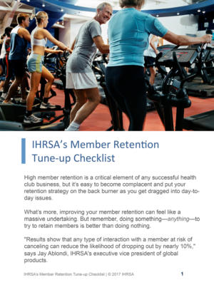 Ihrsa Member Retention Tune Up Checklist Cover